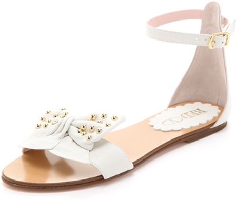 red bow sandals flat