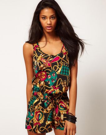 ASOS Collection Asos Playsuit in Chain Print - Lyst