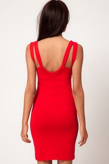  Bodycon Dress on Asos Collection Red Asos Bodycon Dress With Strap Back Detail