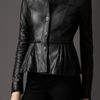 Burberry Blanket Stitch Leather Jacket in Black - Lyst