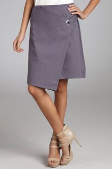 Celine Violet Stretch Cotton Twill Foldover Flap Skirt - Lyst