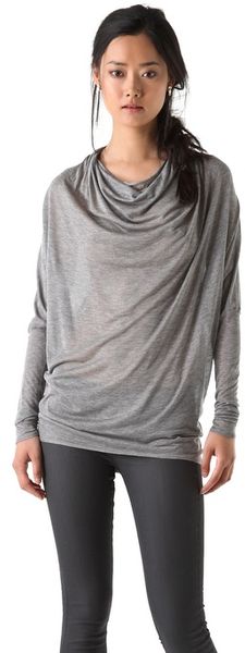 Helmut Lang Cowl Dolman Top - Lyst