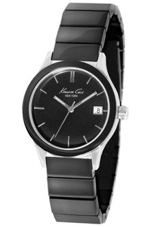 Kenneth Cole Womens Gunmetal Ion Plated Stainless Steel Bracelet 32mm - Lyst