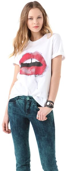 Markus Lupfer Painted Lip Tee - Lyst