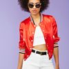Nasty Gal Bomb Satin Jacket in Red - Lyst