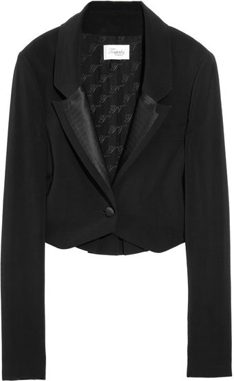  Cropped Stretchtwill Tuxedo Jacket 
