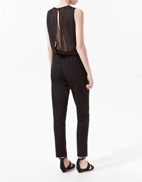 Zara Open Back Jumpsuit in Black