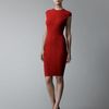Alexander Mcqueen Patterned Knit Sheath Dress in Red (rasebr) - Lyst