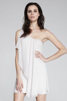 Alice + Olivia One-Shoulder Draped Dress - Lyst