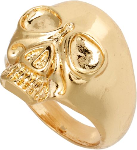Asos Asos Skull Ring in Gold - Lyst