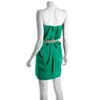 Bcbgmaxazria Emerald Pleated Silk Belted Strapless Dress in Green (emerald) - Lyst