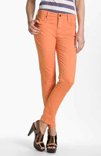 Blue Essence Skinny Twill Ankle Jeans - Lyst