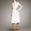 Burberry Prorsum Shoulderdetail Georgette Dress in White - Lyst