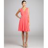 Celine Pink Chiffon Sleeveless Surplice Vneck Dress in Pink - Lyst