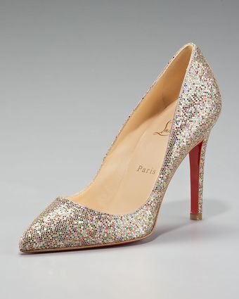 Christian Louboutin Pigalle Glittered Pointed-toe Pump - Lyst