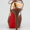 Christian Louboutin Serena Laceup Sandal in Brown (tobacco) - Lyst