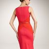 Dior Colorblock Waist Sheath Dress in Pink (pink red) - Lyst