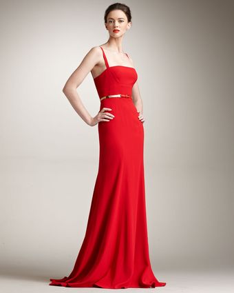 Elie Saab Fitted Crepe Gown - Lyst