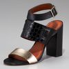 Elizabeth And James Colorblock Chunkyheel Sandal in Black (deep gold blk blk) - Lyst