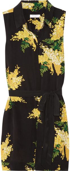 Equipment Earl Floralprint Washedsilk Playsuit - Lyst