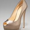 Giuseppe Zanotti Metallic Peeptoe Platform Pump in Gold (pewter) - Lyst