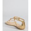 Gucci Gold and Light Powder Braided Leather Flat Sandals in Gold - Lyst