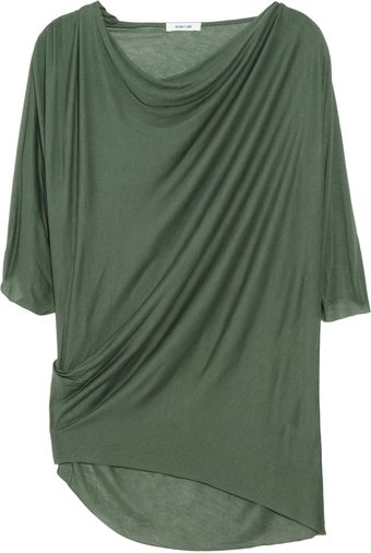  Asymmetric Draped Jersey Top 