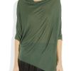 Helmut Lang Asymmetric Draped Jersey Top in Green (olive) - Lyst