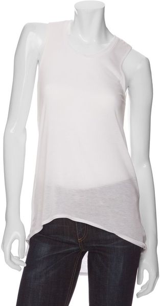 Helmut Lang Asymmetrical Tank in White - Lyst
