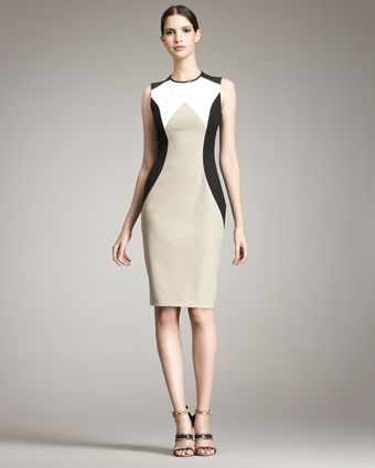  Colorblock Sheath Dress 