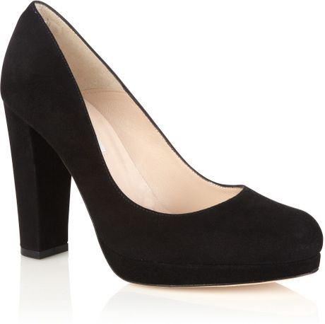 black round toe high heels