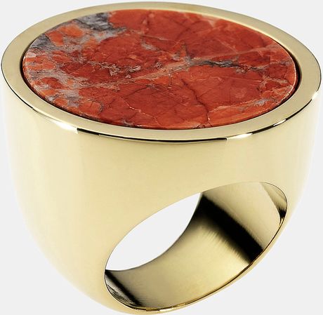 Michael By Michael Kors Michael Kors Large Slice Ring in Gold (coral/ gold) - Lyst