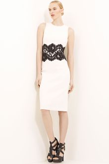 Michael Kors Lace Detail Bouclé Dress - Lyst
