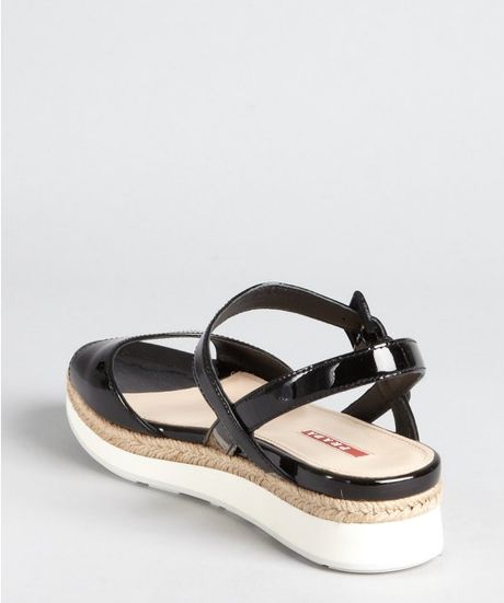 black prada wedges