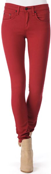 Rag & Bone High Rise Skinny Red in Red - Lyst