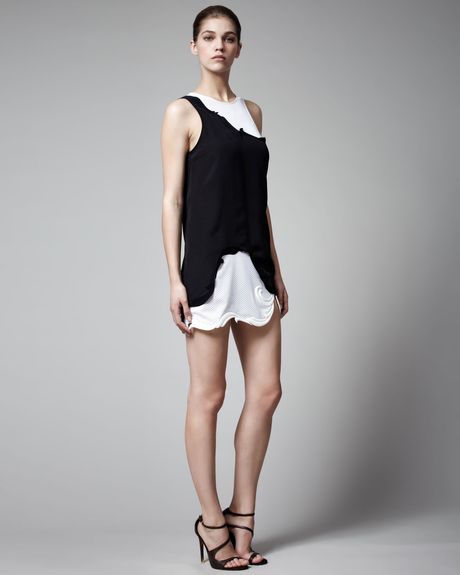 Stella Mccartney Layered Tank Dress in Black (black white) - Lyst