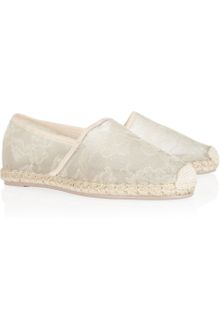 Valentino Leather and Lace Espadrilles - Lyst