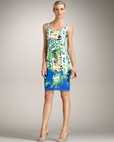 Versace Scoop Neck Dress in Green - Lyst