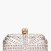 Alexander Mcqueen Metallic Nappa Whipstitch Clutch in Silver (gold) - Lyst
