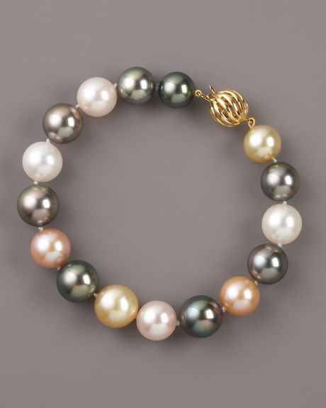 Assael Mixedpearl Bracelet in Gold (multi colors) - Lyst
