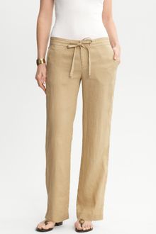 Banana Republic Linen Drawstring Wide Leg Pant - Lyst
