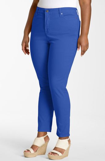 Blue Essence Colored Twill Skinny Jeans - Lyst