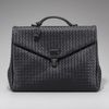 Bottega Veneta Twogusset Woven Briefcase in Black for Men - Lyst