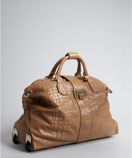Jimmy Choo Light Brown Corc Embossed Leather Raphael Travel Bag in Brown - Lyst