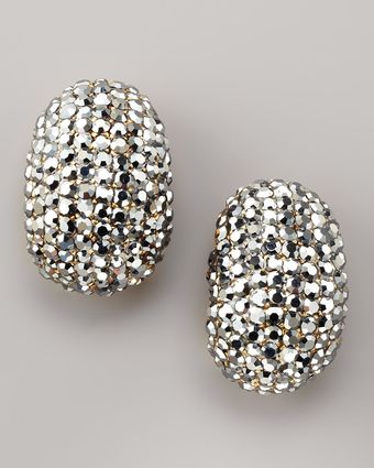 Jose & Maria Barrera Crystal Hoop Earrings - Lyst