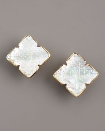 Stephen Dweck Etched Motherofpearl Clipon Earrings - Lyst