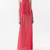 Zara Dress with Plaited Collar in Pink (coral) - Lyst