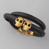 Alexander Mcqueen Skull & Leather Bracelet, Black in Black - Lyst