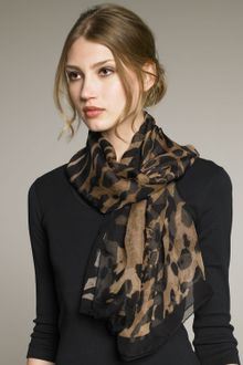 Alexander McQueen Ocelot-print & Skull Scarf - Lyst