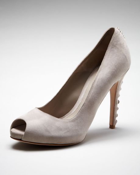 Alexander Mcqueen Knottedback Suede Platform Pump in Gray (turtle dove) - Lyst